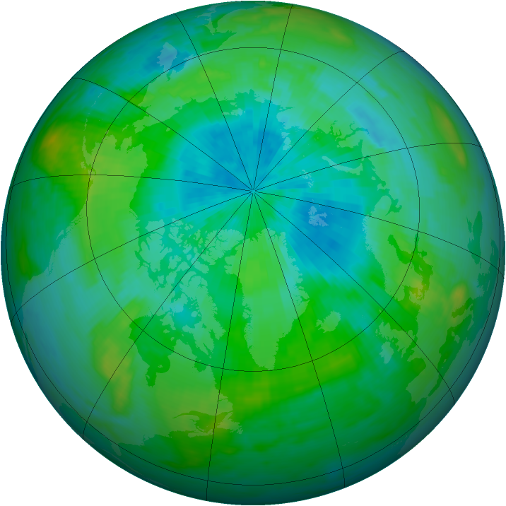 Arctic ozone map for 23 August 1988